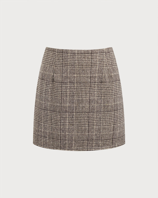 Women's Woven Polyester Skirt Brown Bottoms - RIHOAS