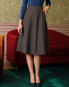 Women's Woven Polyester Skirt Brown - RIHOAS