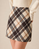 Women's Woven Polyester Skirt Brown - RIHOAS