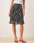 Women's Woven Polyester Skirt Coffee - RIHOAS