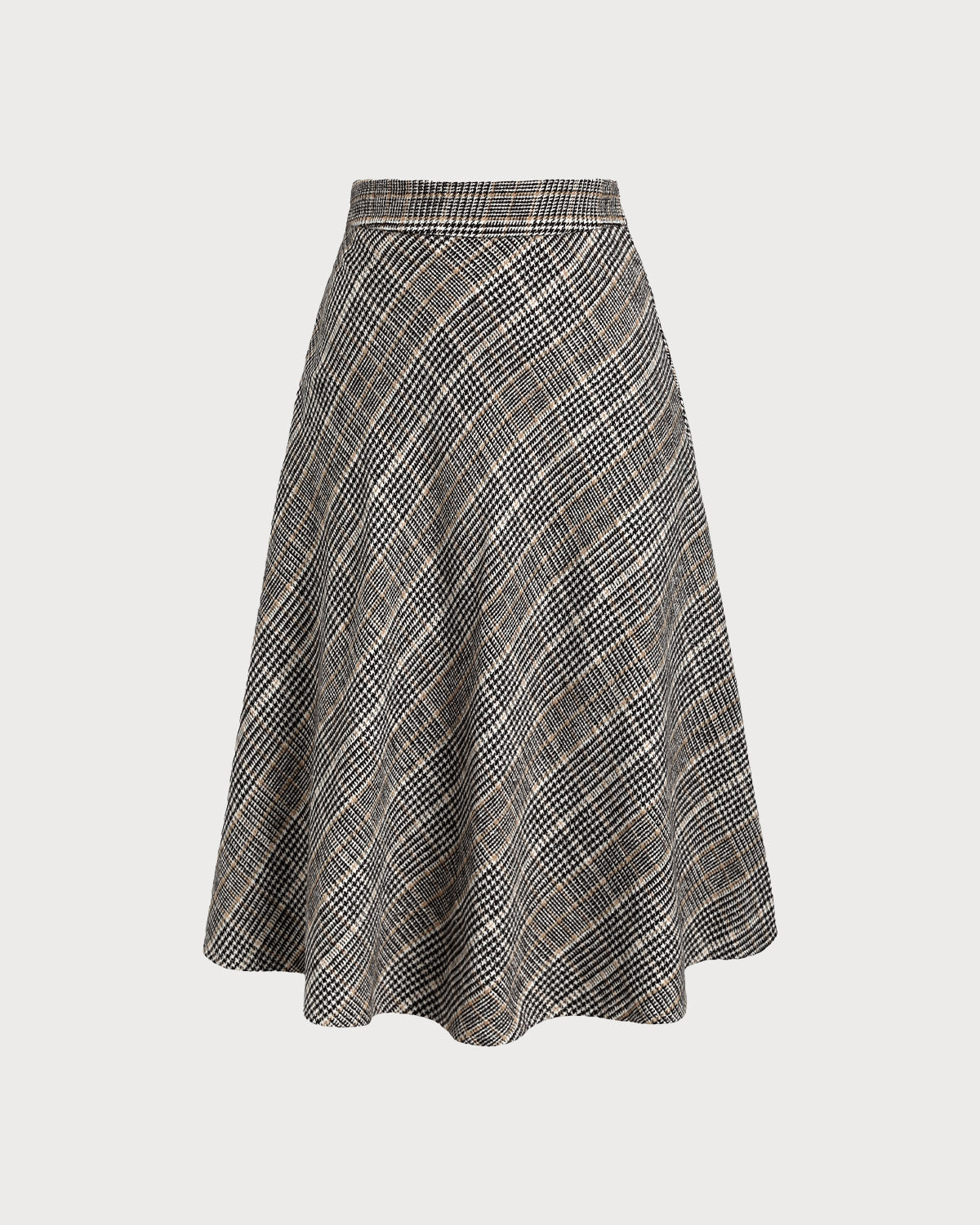 Women's Woven Polyester Skirt Coffee Bottoms - RIHOAS