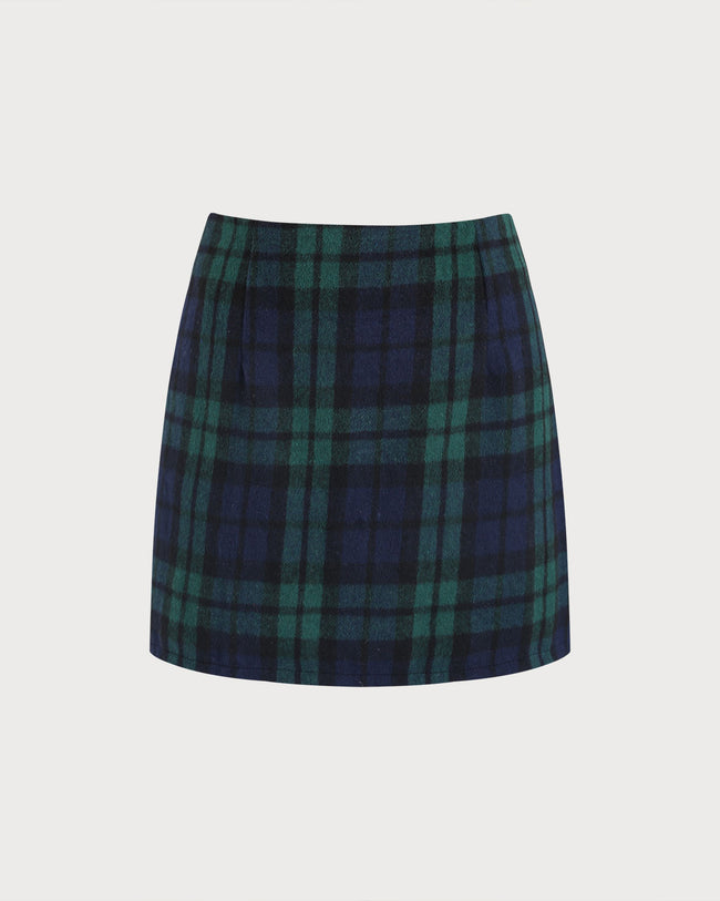 Women's Woven Polyester Skirt Green Bottoms - RIHOAS