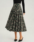 Women's Woven Polyester Skirt Green - RIHOAS