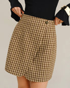 Women's Woven Polyester Skirt Khaki Bottoms - RIHOAS