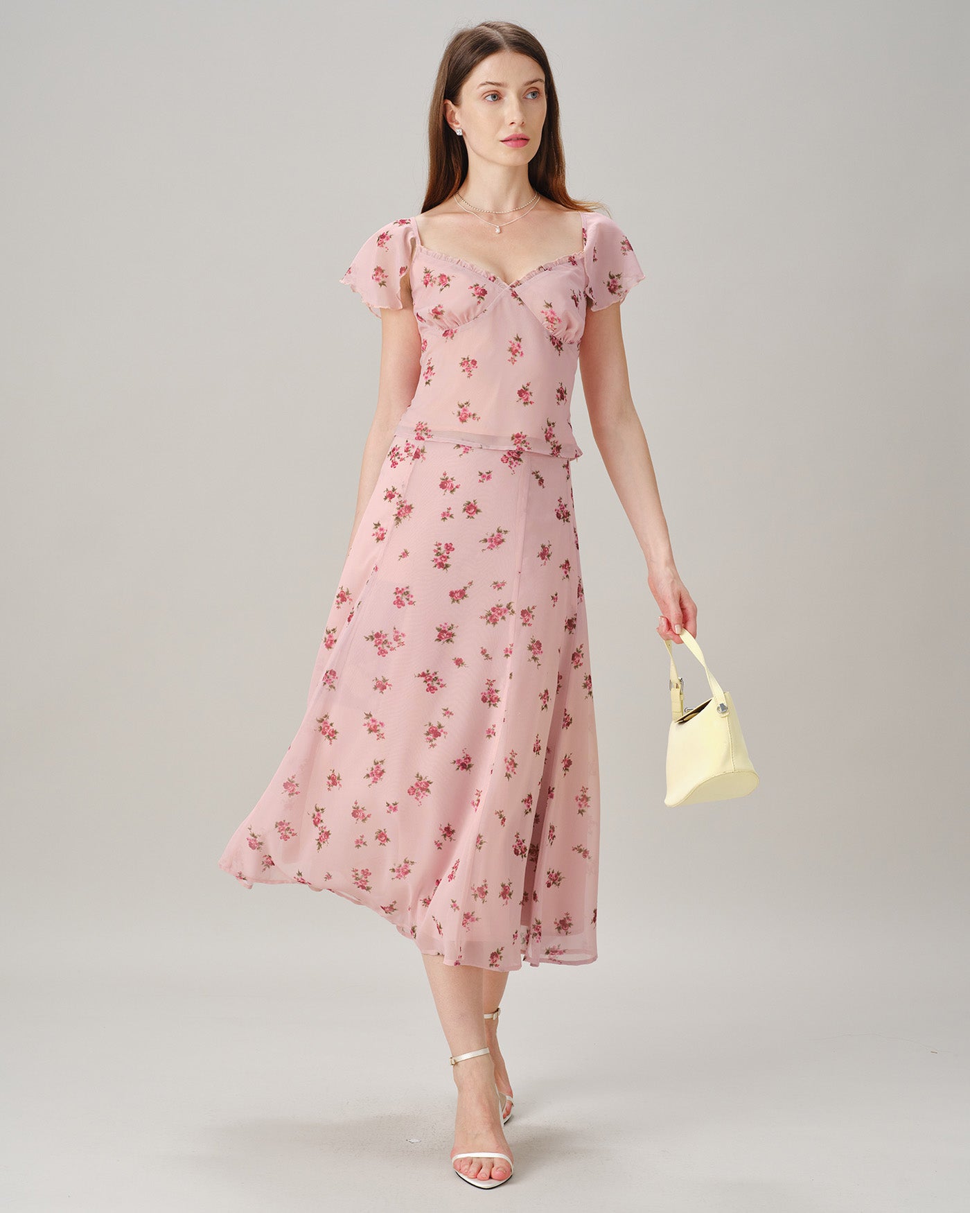 Women's Woven Polyester Skirt Pink Bottoms - RIHOAS
