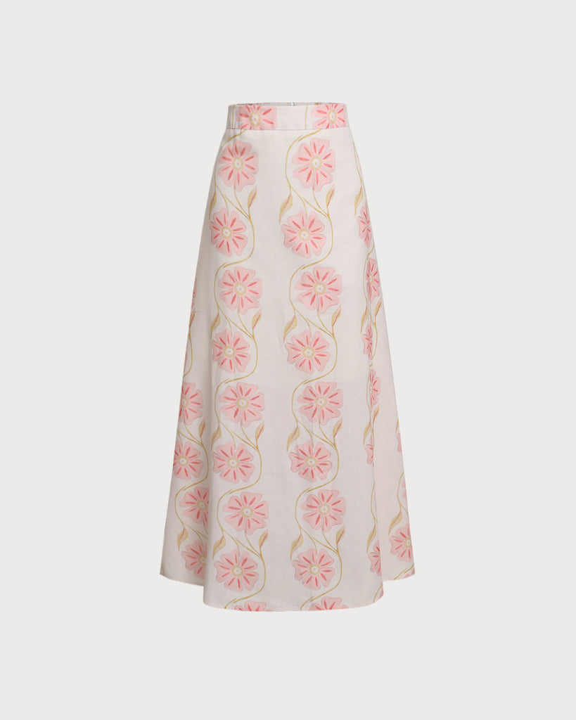Pink Woven Polyester Skirt
