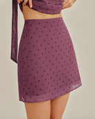 Women's Woven Polyester Skirt Purple Bottoms - RIHOAS