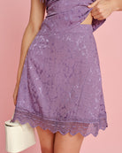 Women's Woven Polyester Skirt Purple Bottoms - RIHOAS