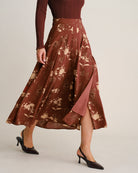Women's Woven Polyester Skirt Red - RIHOAS