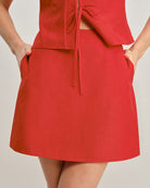 Women's Woven Polyester Skirt Red Bottoms - RIHOAS