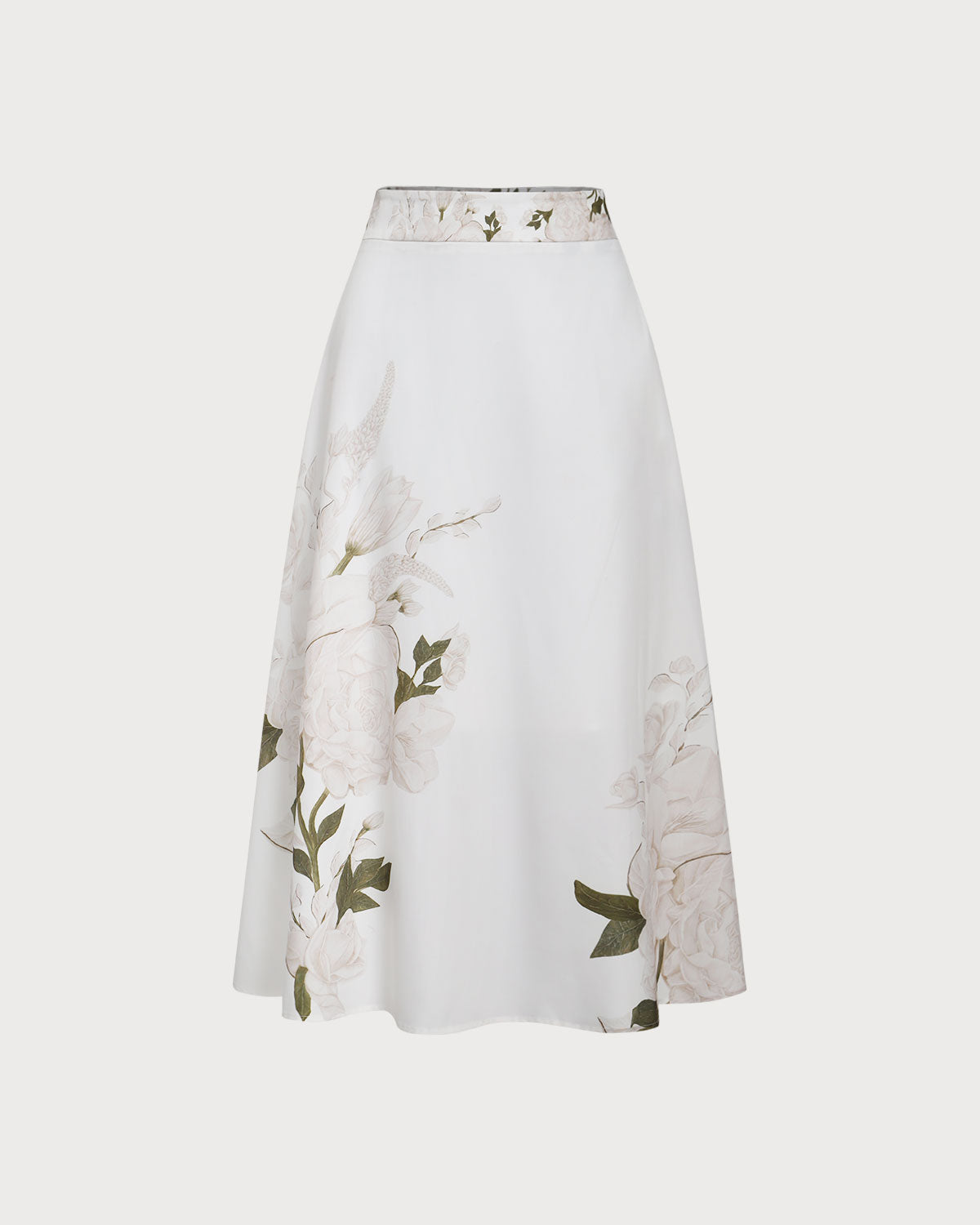 Women's Woven Polyester Skirt White Bottoms - RIHOAS