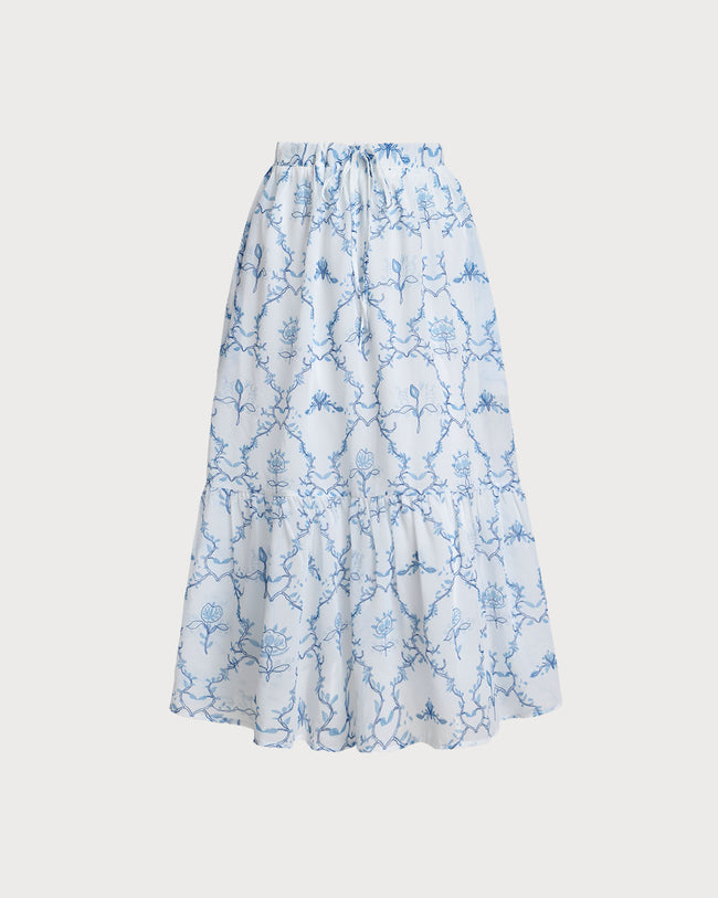 Women's Woven Polyester Skirt White Bottoms - RIHOAS