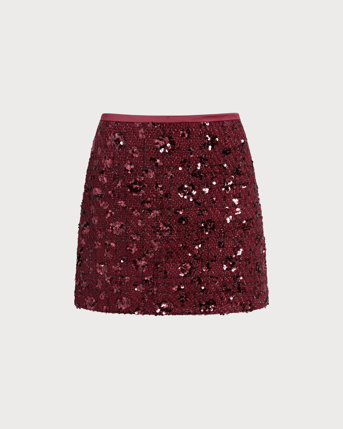 Women's Woven Polyester Skirt Wine Red Bottoms - RIHOAS