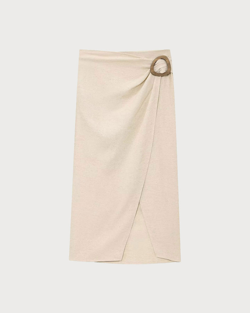 Women's Woven Polyester Skirts Apricot Bottoms - RIHOAS