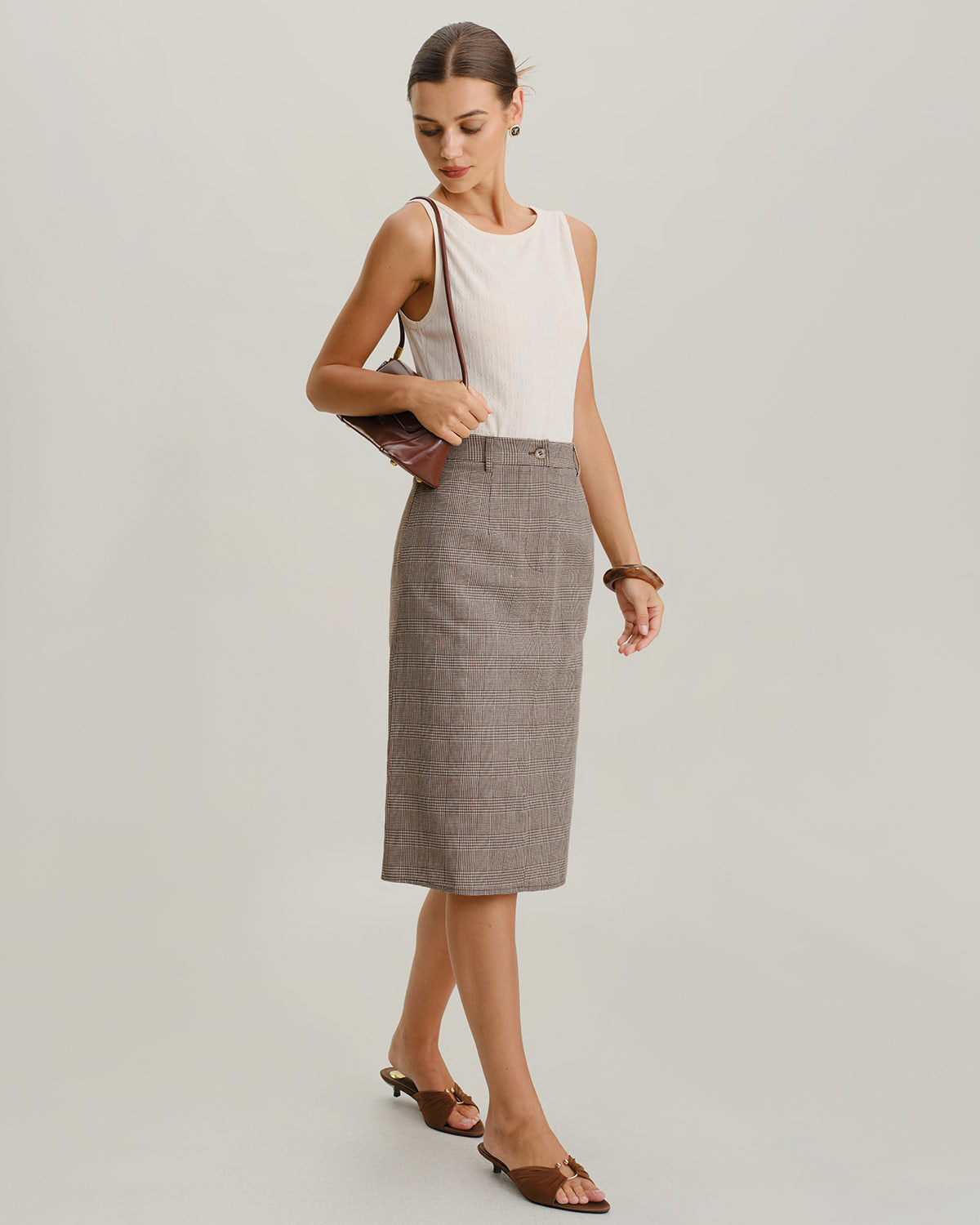 Women's Woven Polyester Skirts Bottoms - RIHOAS