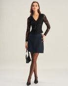 Women's Woven Polyester  Skirts Bottoms - RIHOAS