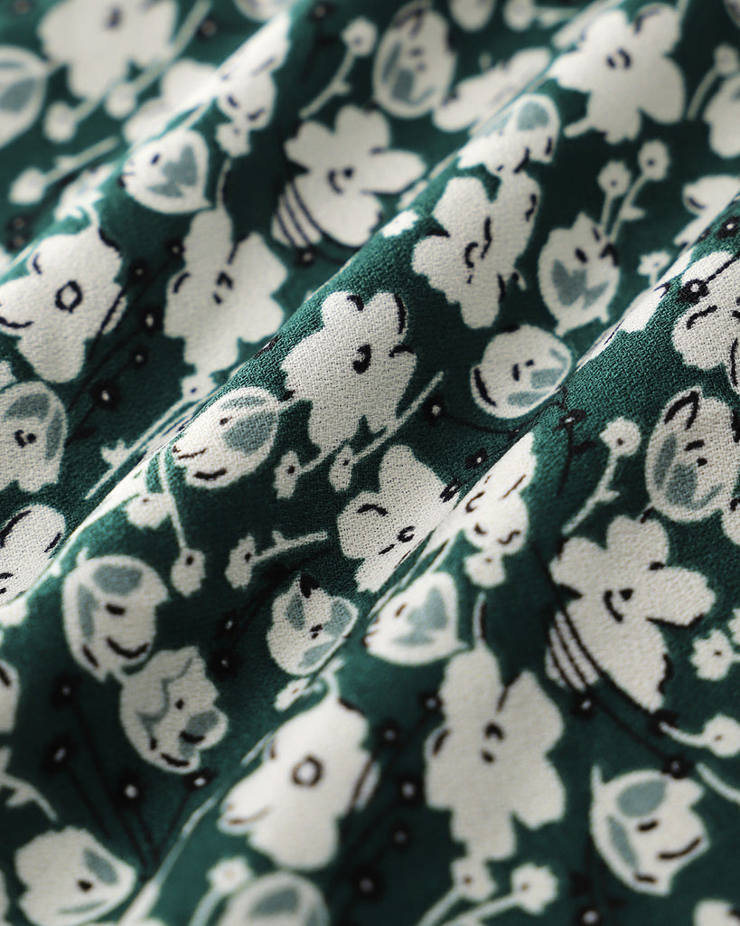 Green Floral A-line Mini Skirt - RIHOAS