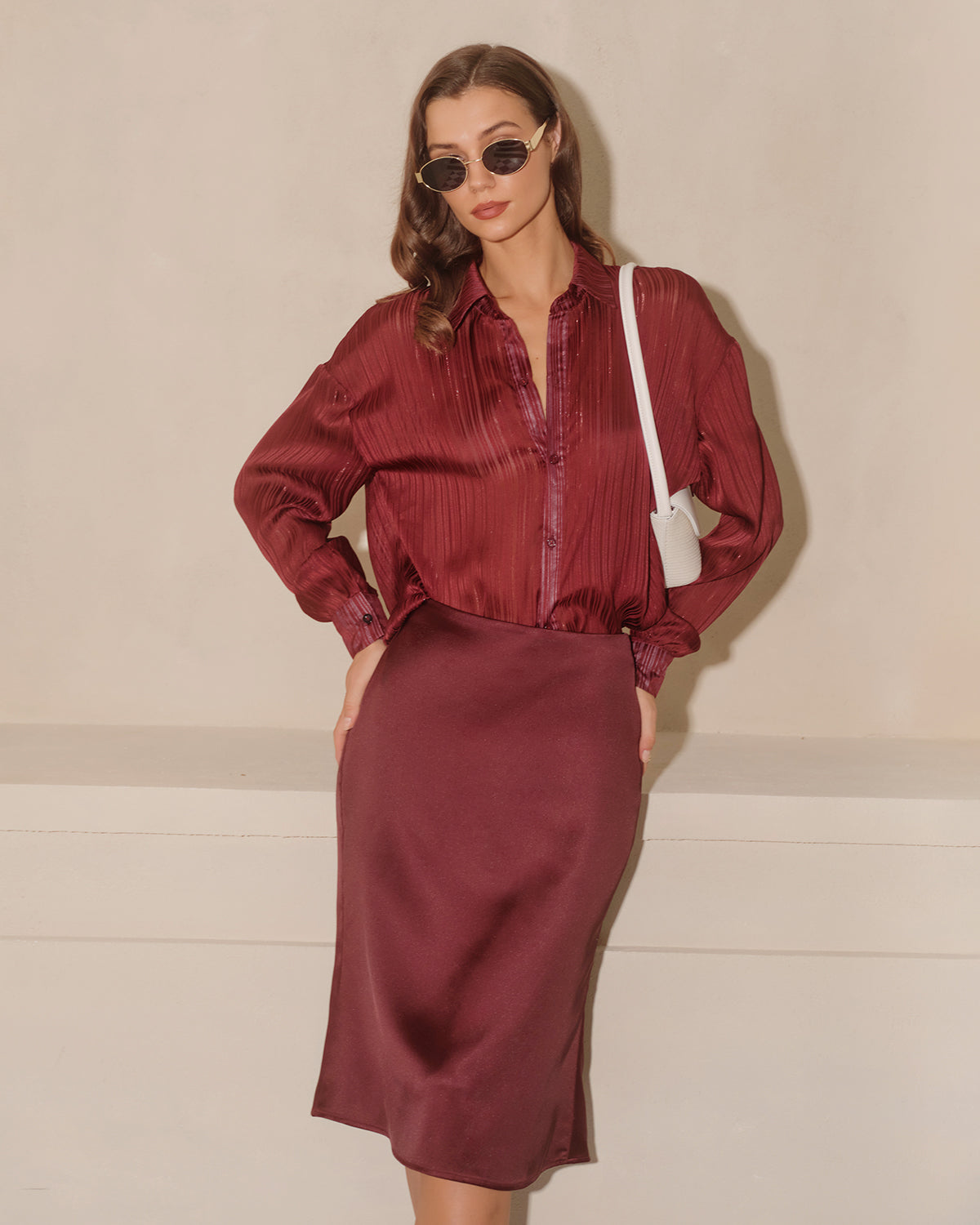 Women's Woven Polyester  Skirts Bottoms - RIHOAS