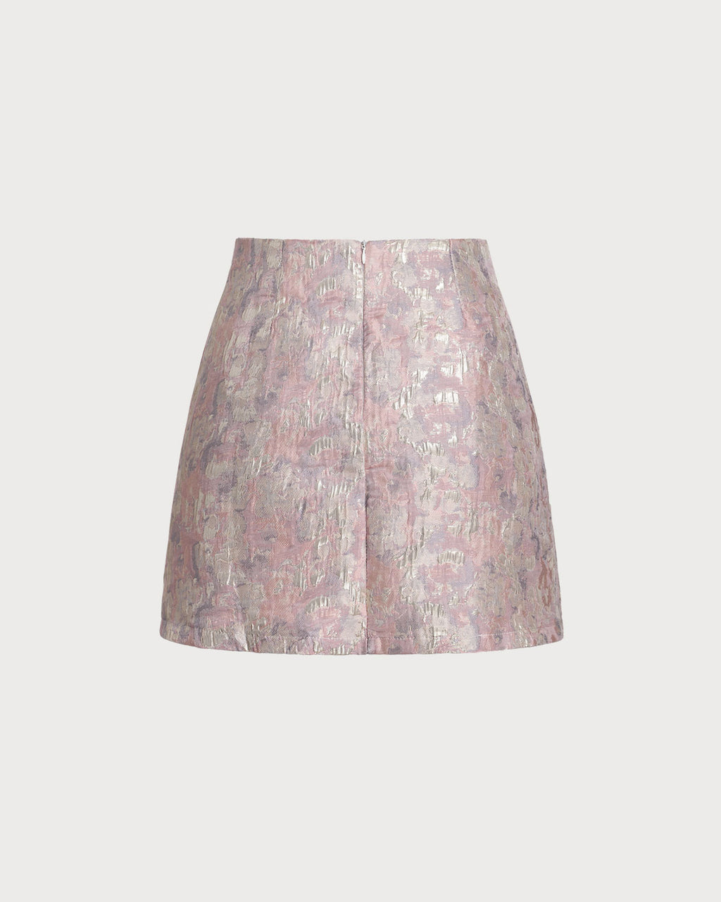 Pink Floral Textured A-Line Mini Skirt - RIHOAS