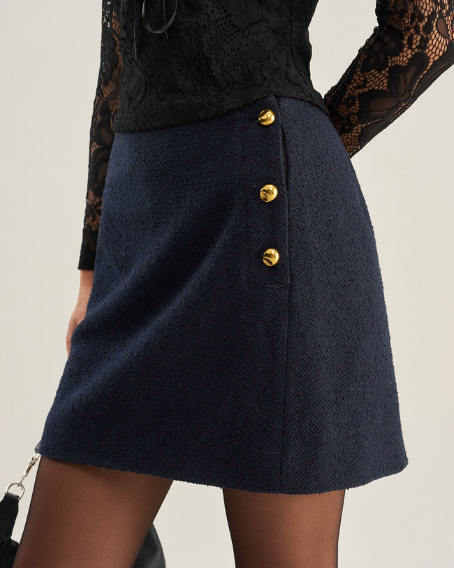 Women's Woven Polyester  Skirts Bottoms - RIHOAS