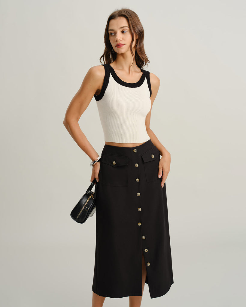 Women's Woven Polyester Skirts Bottoms - RIHOAS