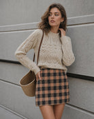 Women's Woven Polyester Skirts Brown - RIHOAS