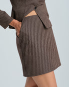 Women's Woven Polyester Skirts Coffee Bottoms - RIHOAS