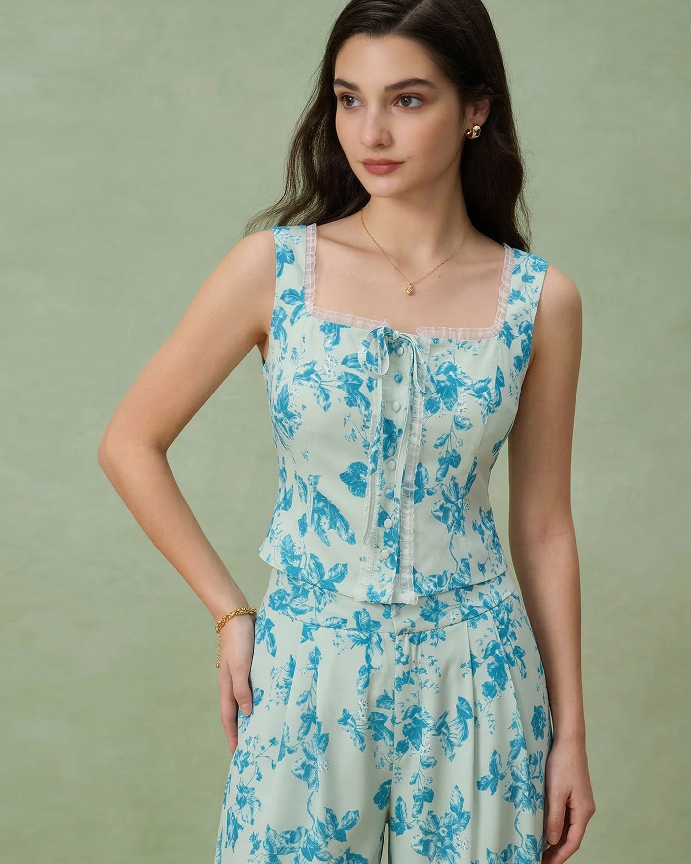 Women's Woven Polyester Tank Top Tops - RIHOAS