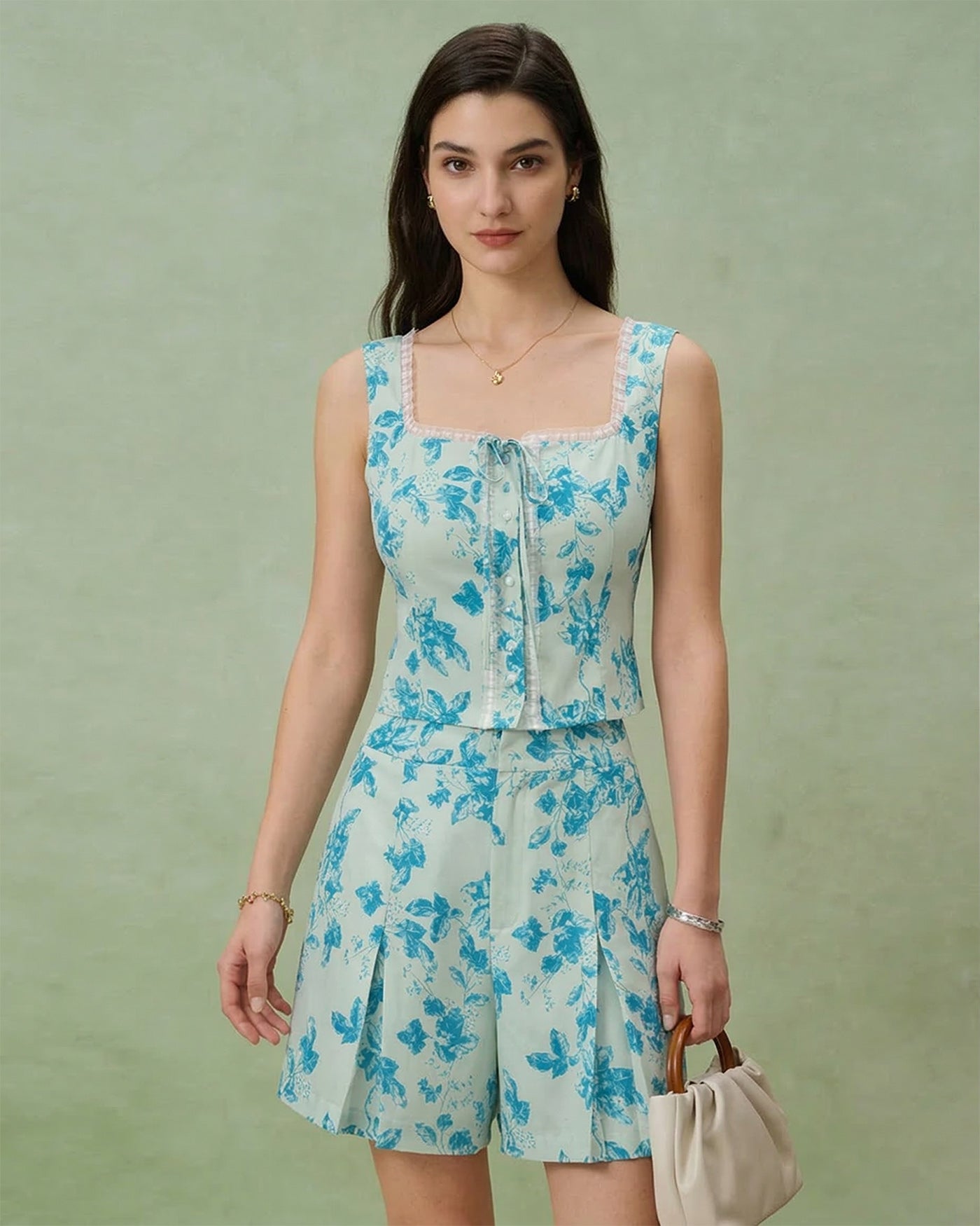 Floral Square Tank Top