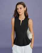 Women's Woven Polyester Tank Tops Black Tops - RIHOAS