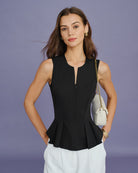 Women's Woven Polyester Tank Tops Tops - RIHOAS