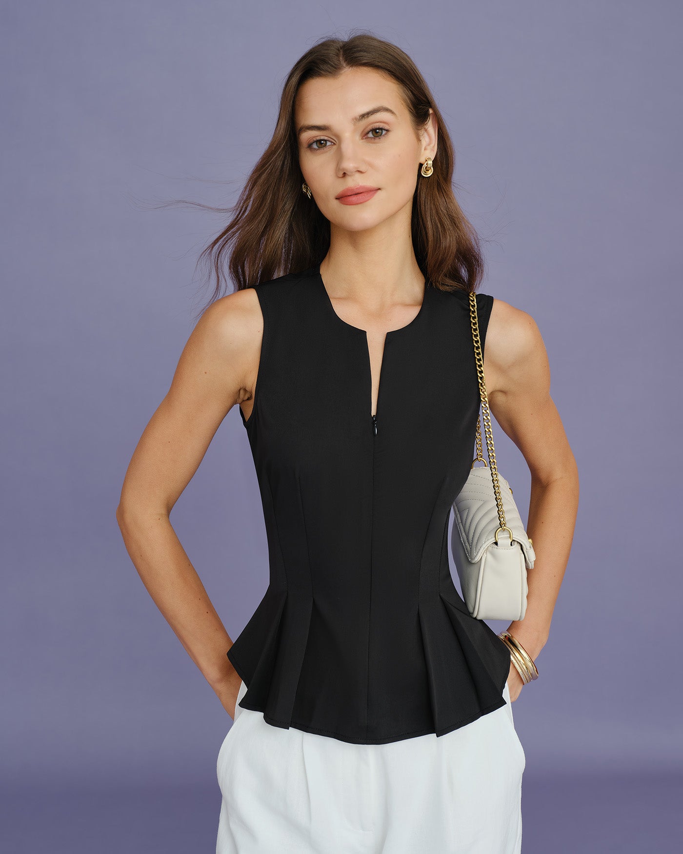 Women's Woven Polyester Tank Tops Tops - RIHOAS