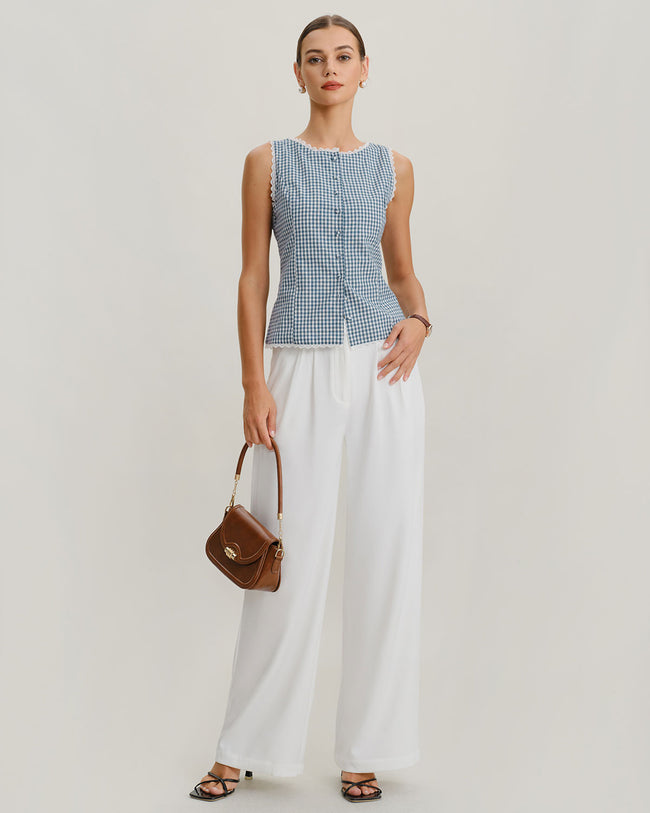 Women's Woven Polyester Tank Tops Tops - RIHOAS