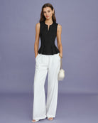 Women's Woven Polyester Tank Tops Tops - RIHOAS
