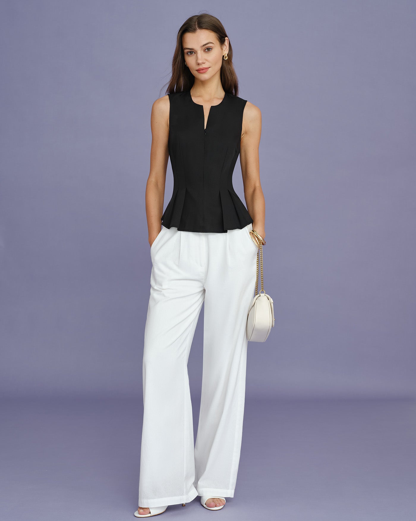 Women's Woven Polyester Tank Tops Tops - RIHOAS