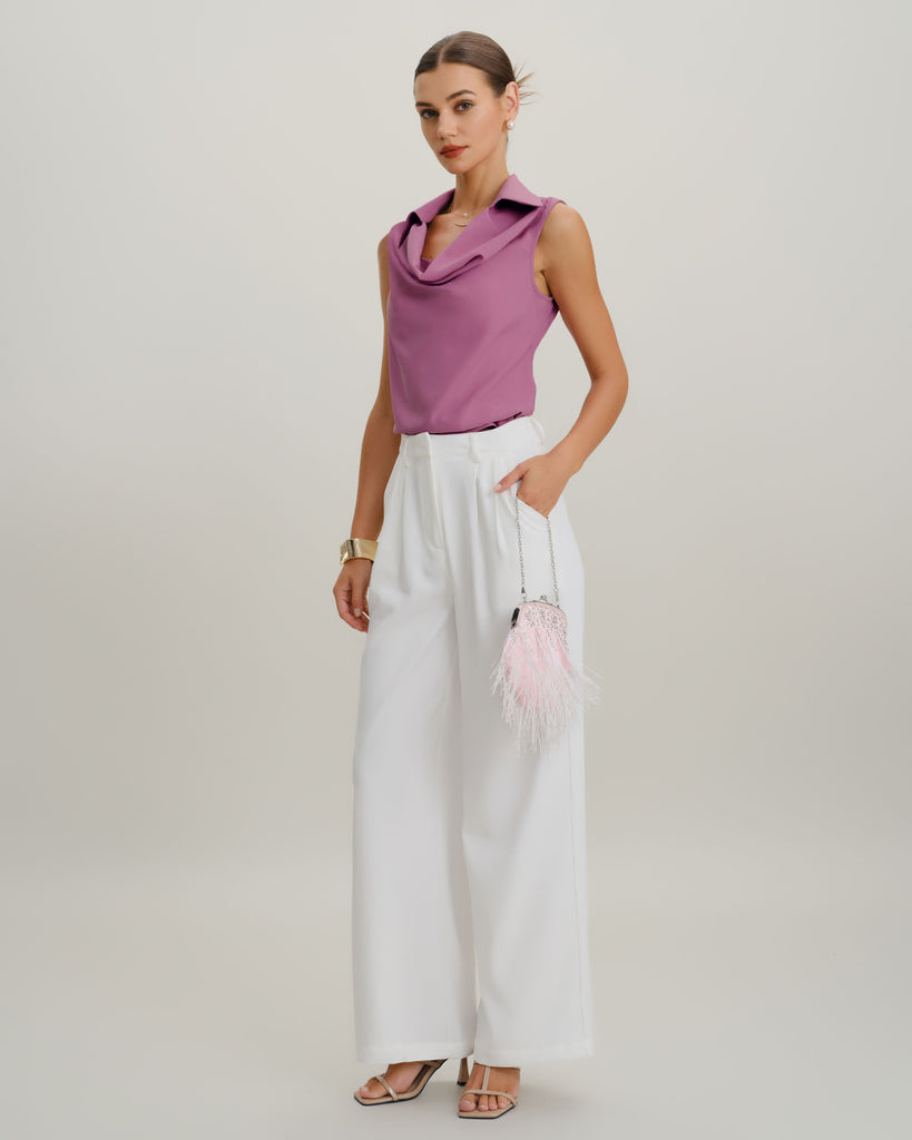 Women's Woven Polyester Tank Tops Tops - RIHOAS