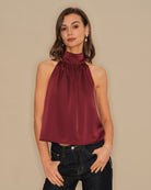 Women's Woven Polyester Tank Tops Tops - RIHOAS