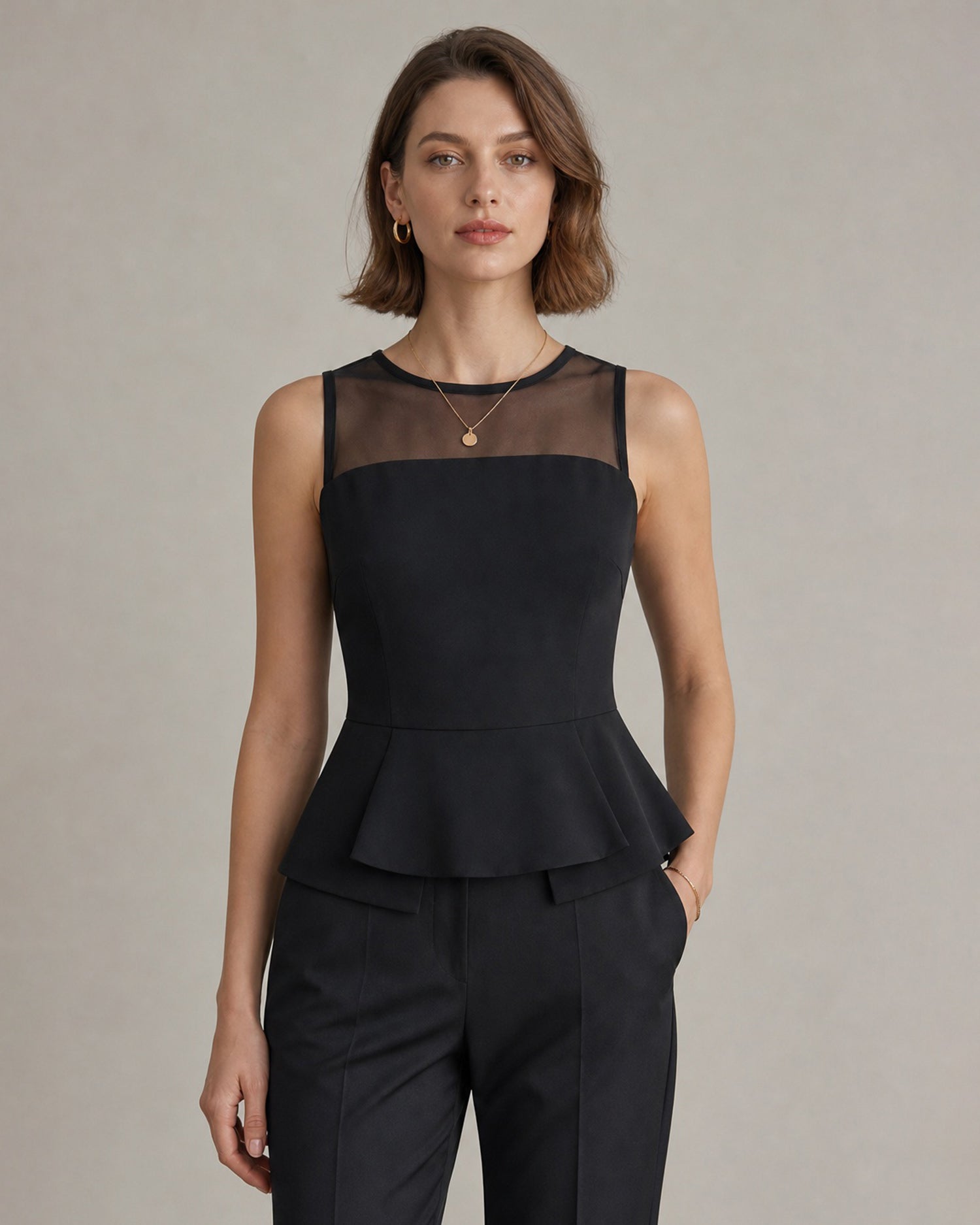 Women's Woven Polyester Tank Tops Tops - RIHOAS