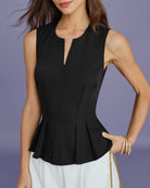 Women's Woven Polyester Tank Tops Tops - RIHOAS