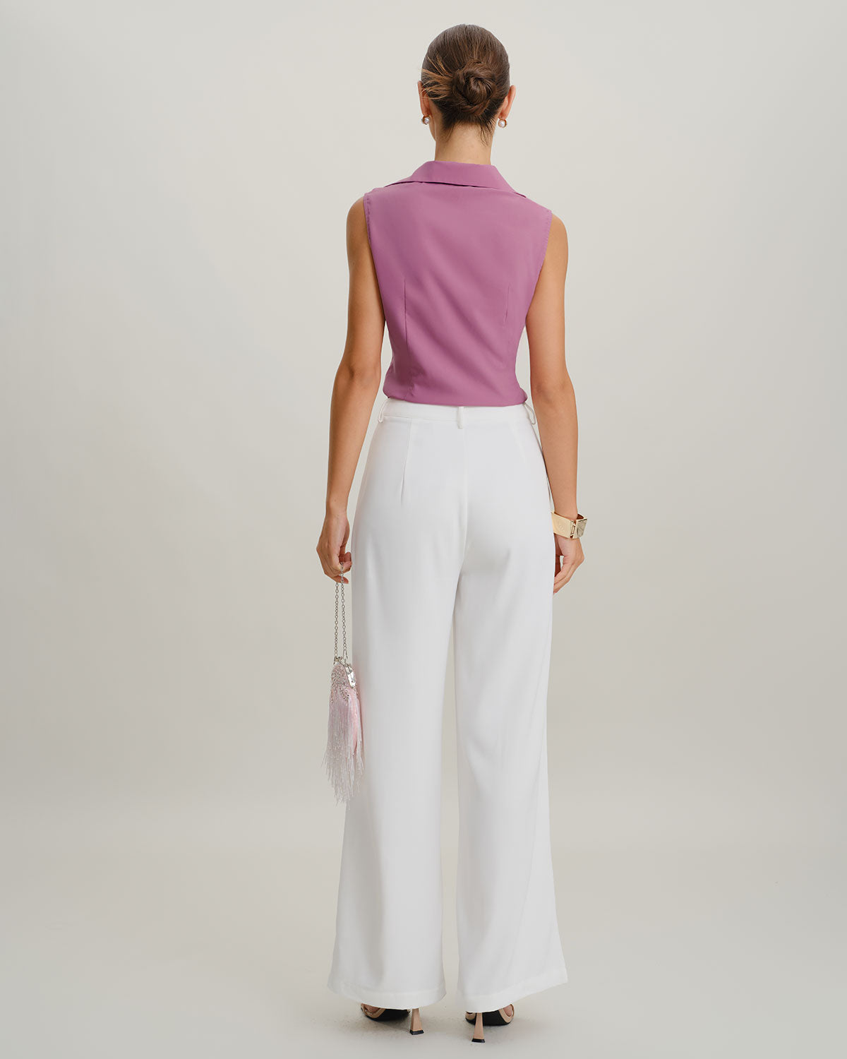 Women's Woven Polyester Tank Tops Tops - RIHOAS