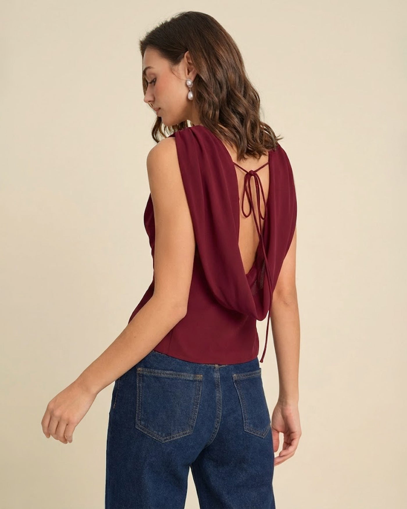 Women's Woven Polyester Tank Tops Tops - RIHOAS