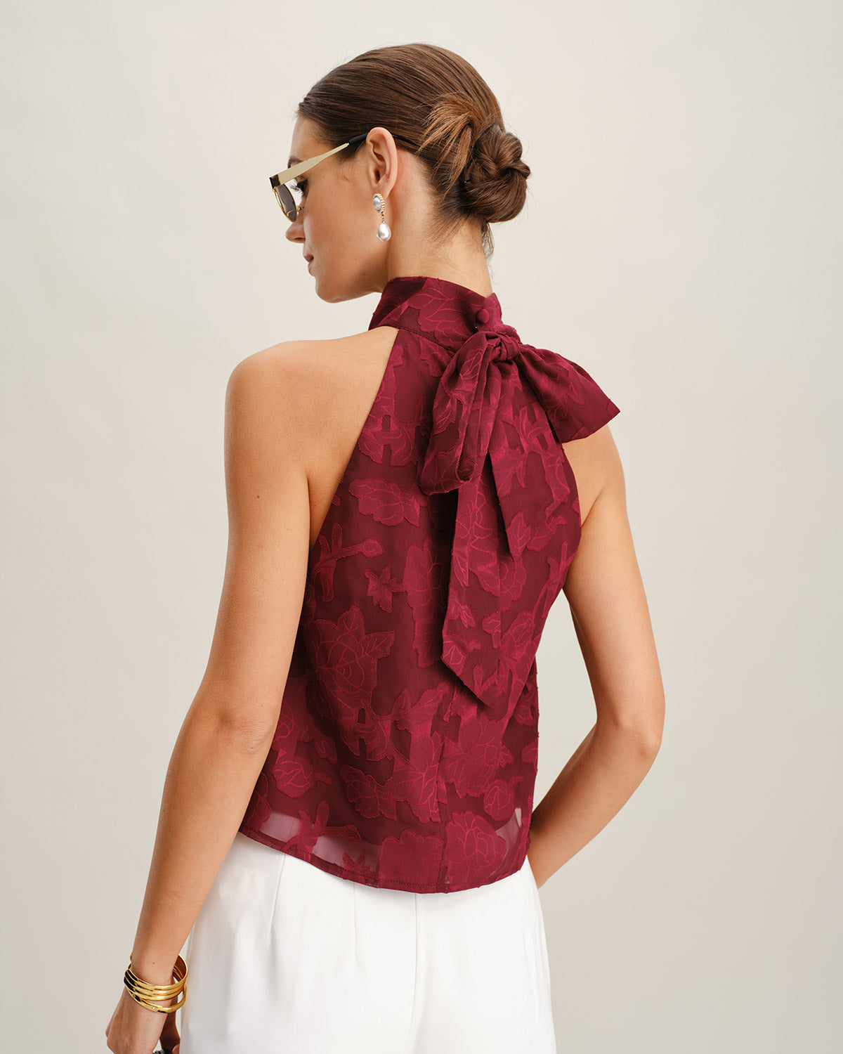 Women's Woven Polyester Tank Tops Tops - RIHOAS