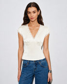 Women's Woven Polyester Tees Tops - RIHOAS