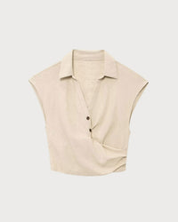 Women's Woven Polyester Top Apricot Tops - RIHOAS