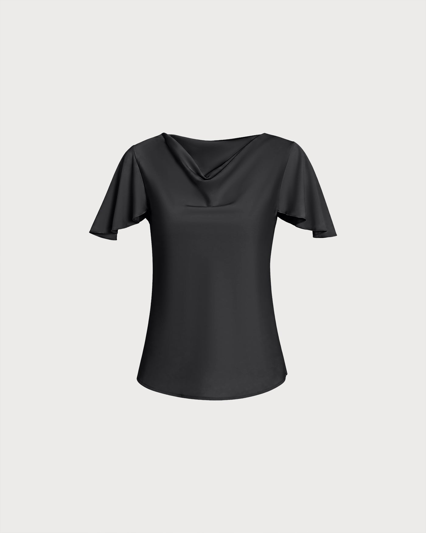 Women's Woven Polyester Top Black Tops - RIHOAS