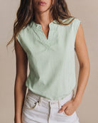 Women's Woven Polyester Top Green Tops - RIHOAS