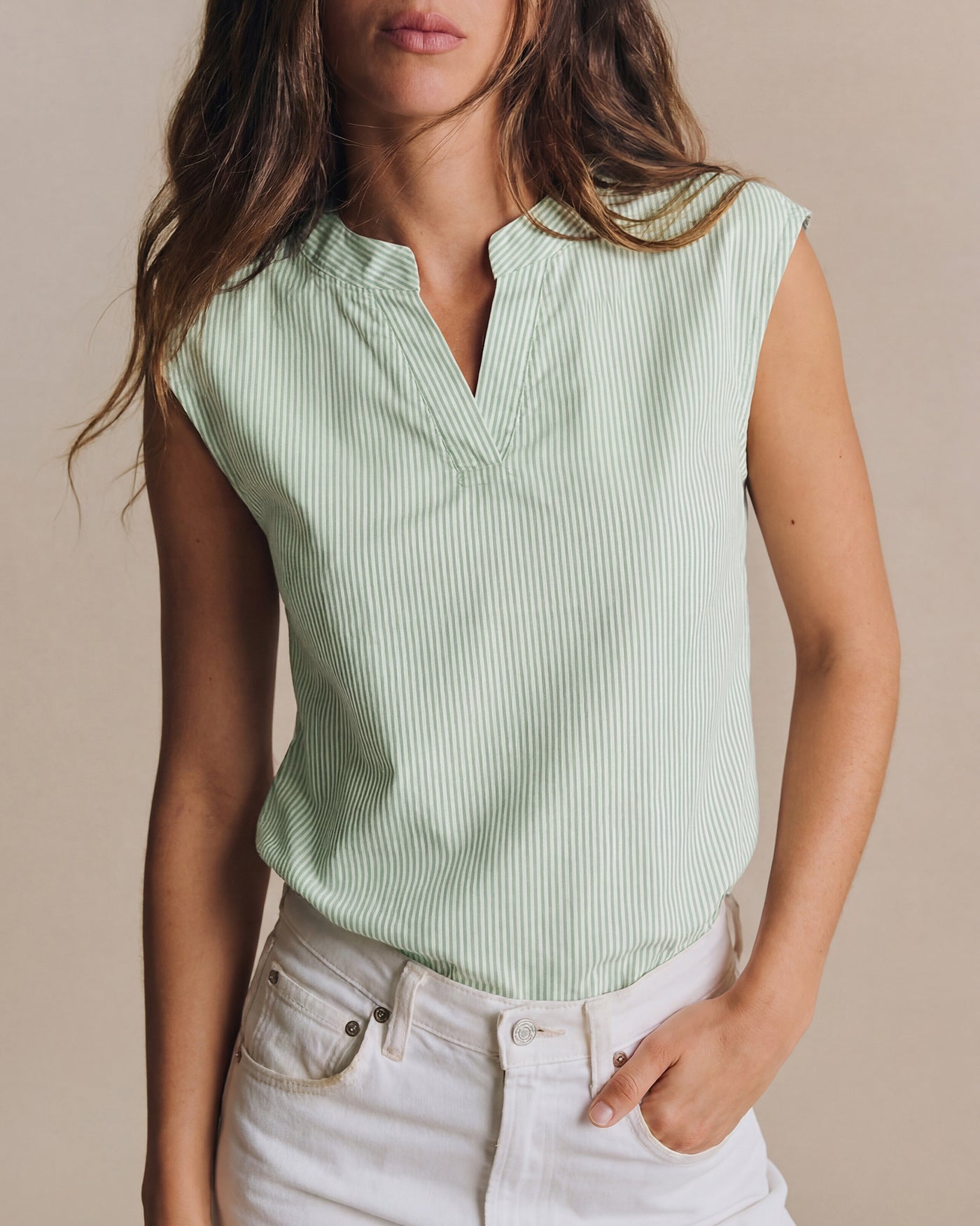 Women's Woven Polyester Top Green Tops - RIHOAS
