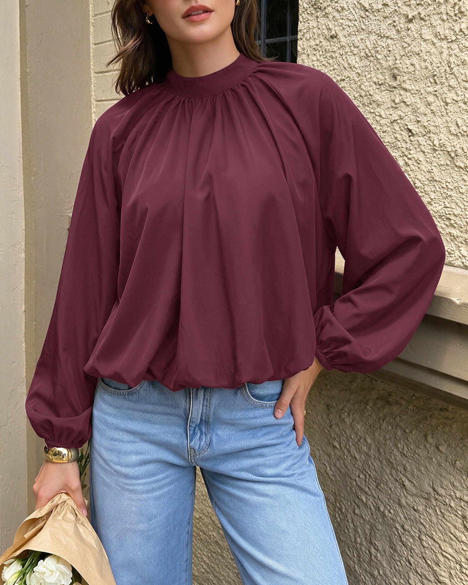 Women's Woven Polyester Top - RIHOAS - 01
