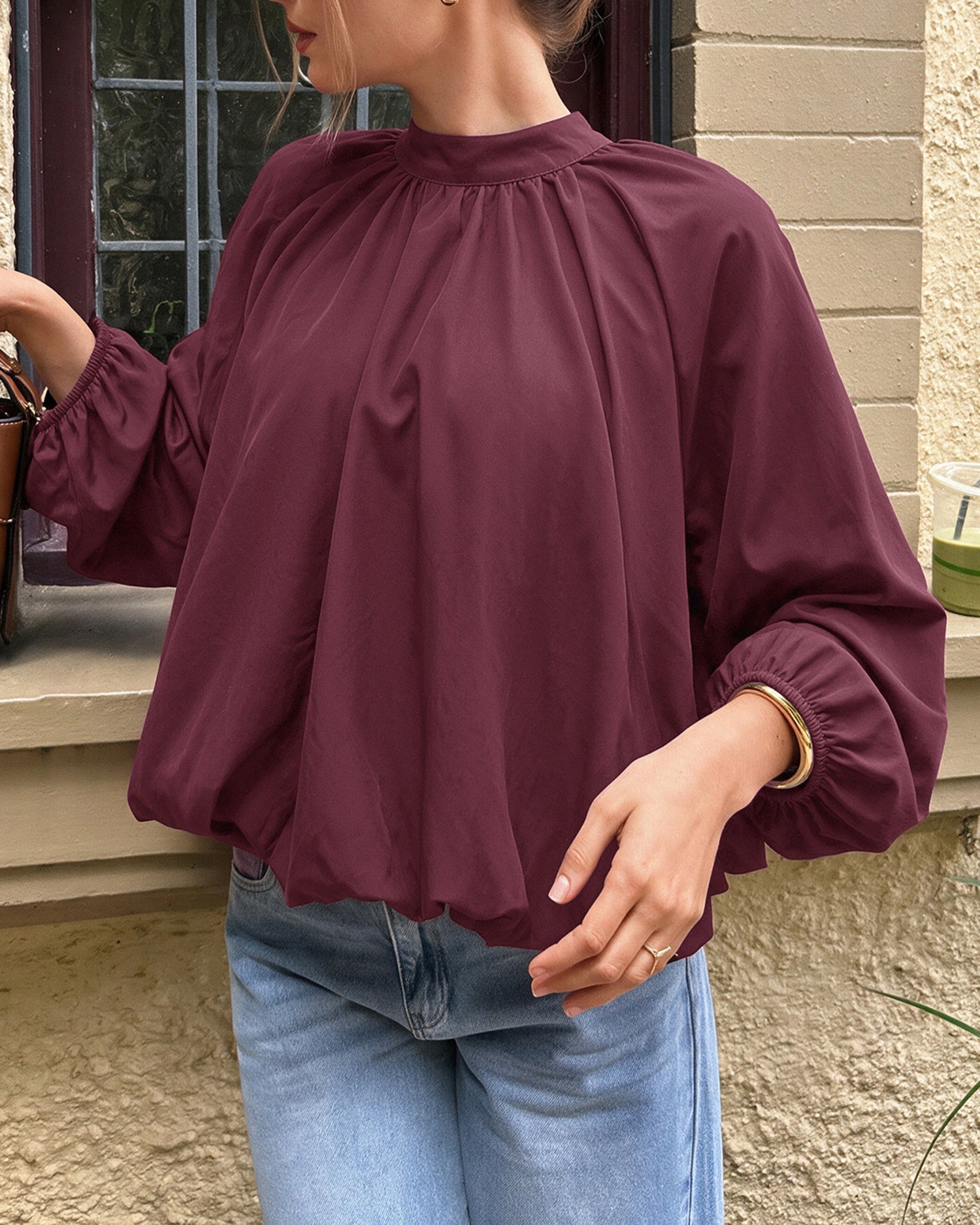Women's Woven Polyester Top - RIHOAS - 02