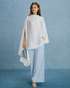 Women’s Woven Polyester Top White Tops - RIHOAS